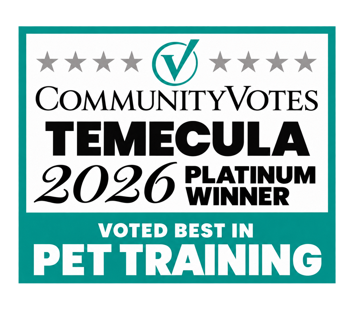 Temecula 2026 Platinum Pet Training Badge